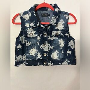 Ci Sono Demin Sleeveless Cropped Teens Vest Size Large